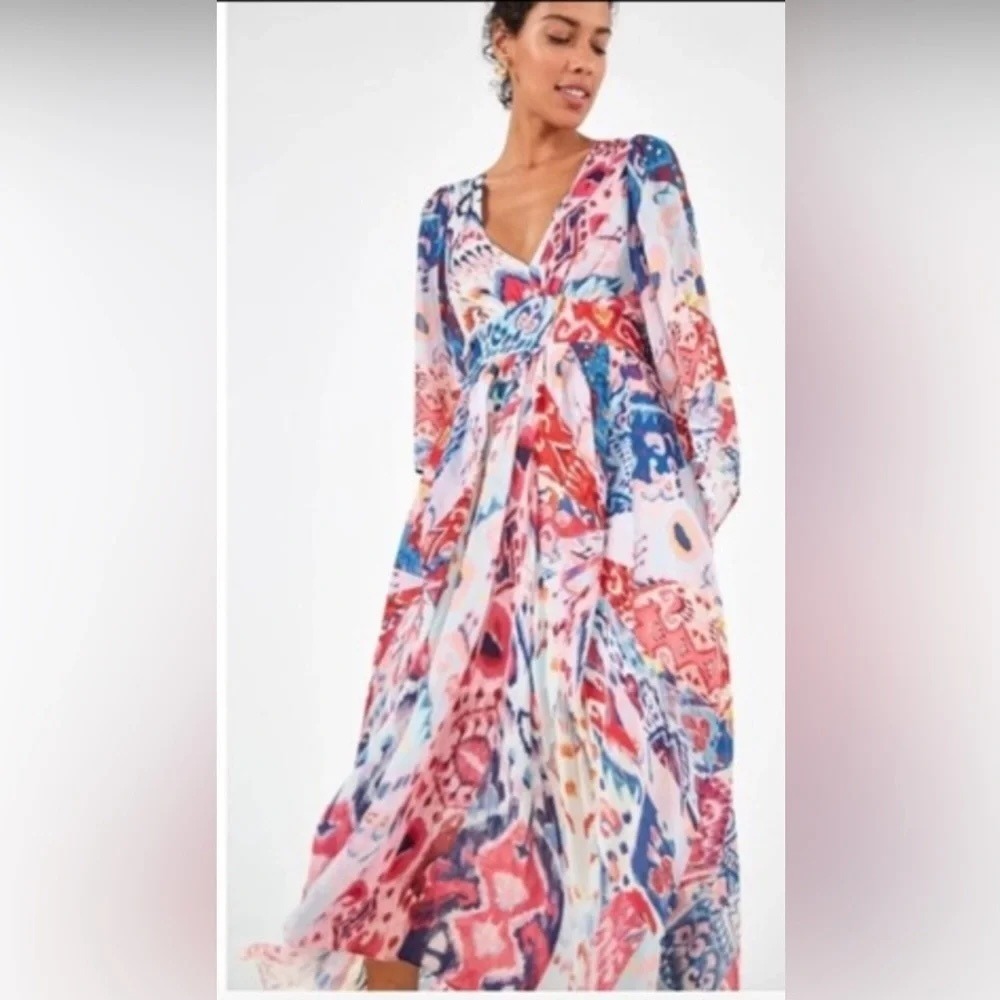 Farm Rio Boboikat Maxi‎ Dress Size Small Abstract